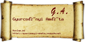 Gyurcsányi Amáta névjegykártya